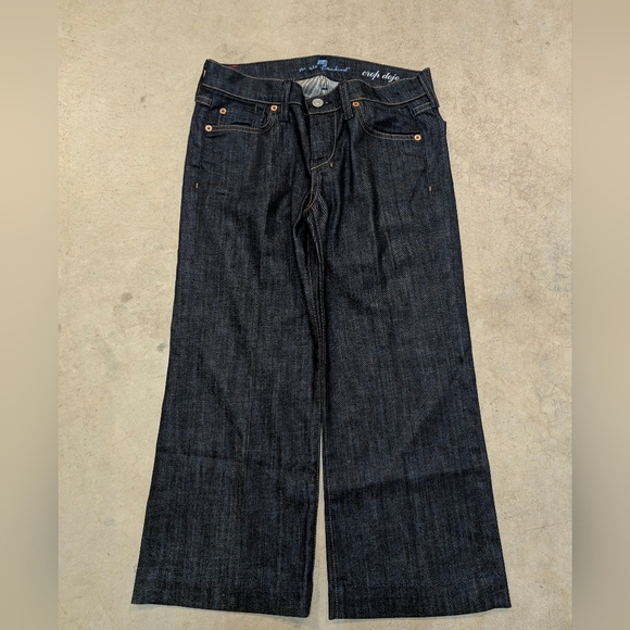 7 For All Mankind Crop Dojo Jeans Women's 26 Blue Indigo - Picture 1 of 5